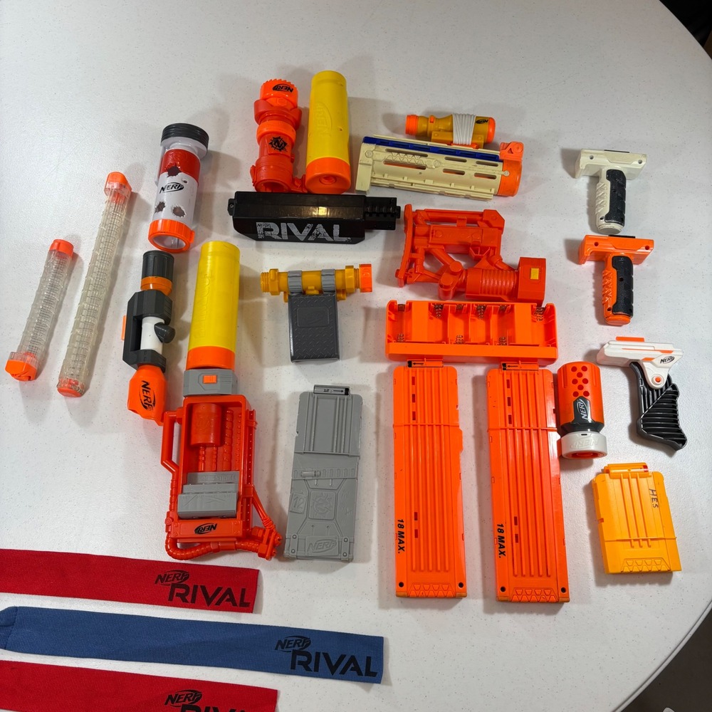 Nerf Accessory Huge Lot Rival Zombie Strike Fortnite Magazines Scopes Grips Band
